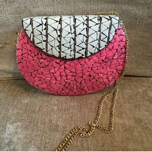 Ramla Mosaic Pink and White Bag